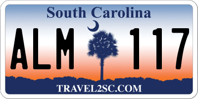 SC license plate ALM117