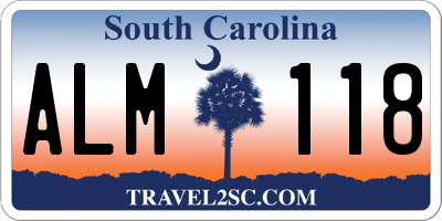 SC license plate ALM118