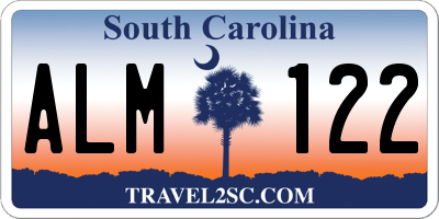 SC license plate ALM122