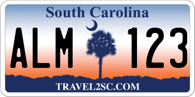SC license plate ALM123