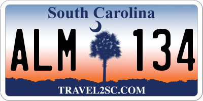 SC license plate ALM134