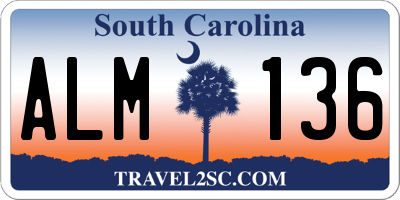 SC license plate ALM136