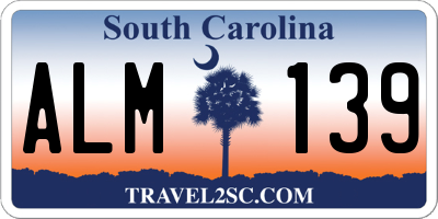 SC license plate ALM139