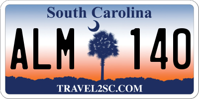 SC license plate ALM140