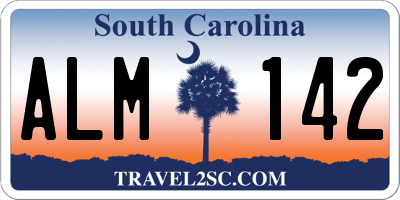 SC license plate ALM142
