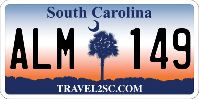 SC license plate ALM149