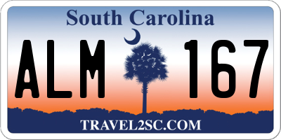 SC license plate ALM167