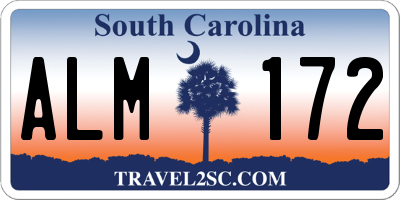 SC license plate ALM172