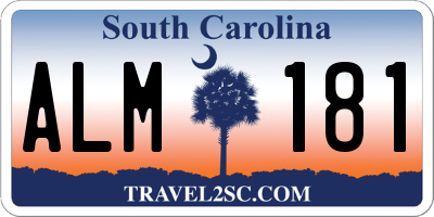 SC license plate ALM181