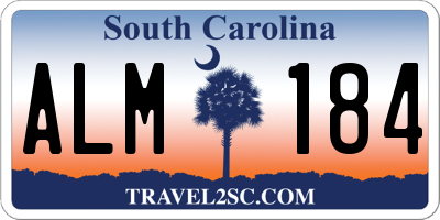 SC license plate ALM184