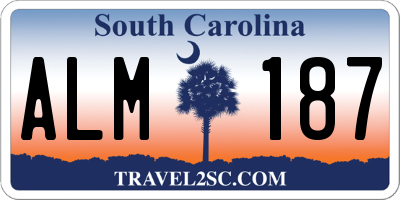 SC license plate ALM187