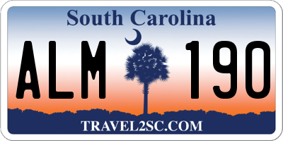 SC license plate ALM190