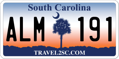 SC license plate ALM191