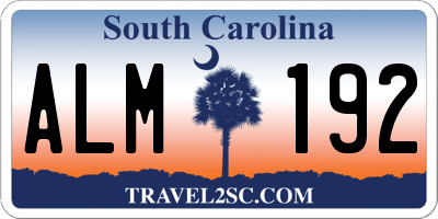 SC license plate ALM192