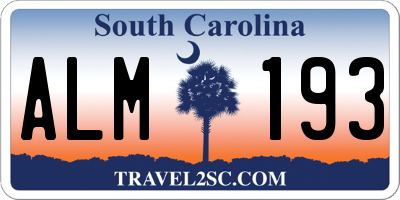 SC license plate ALM193