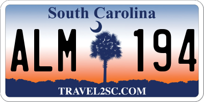 SC license plate ALM194