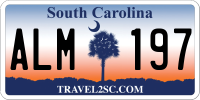 SC license plate ALM197