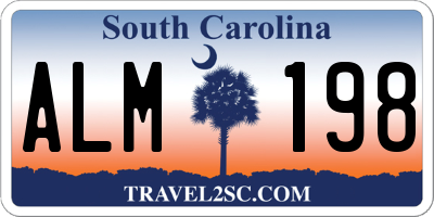 SC license plate ALM198