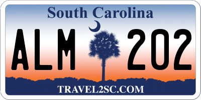 SC license plate ALM202