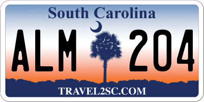SC license plate ALM204