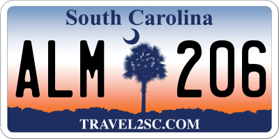 SC license plate ALM206