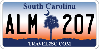 SC license plate ALM207