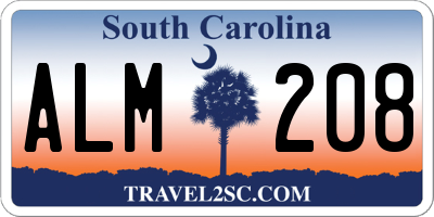 SC license plate ALM208