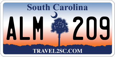 SC license plate ALM209