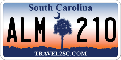 SC license plate ALM210