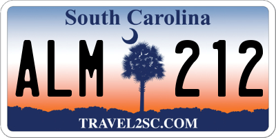 SC license plate ALM212