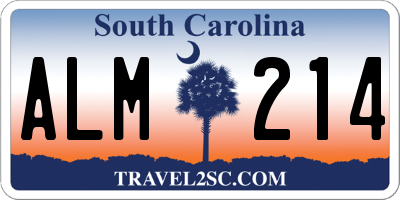 SC license plate ALM214