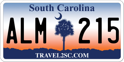 SC license plate ALM215
