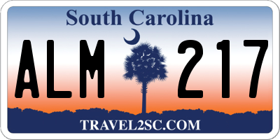 SC license plate ALM217