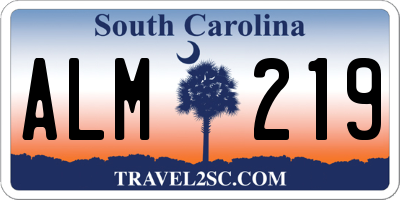 SC license plate ALM219