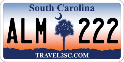 SC license plate ALM222