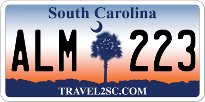 SC license plate ALM223