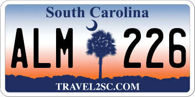 SC license plate ALM226