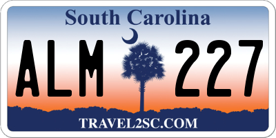 SC license plate ALM227