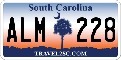 SC license plate ALM228
