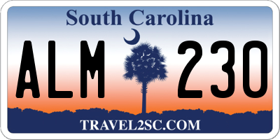 SC license plate ALM230