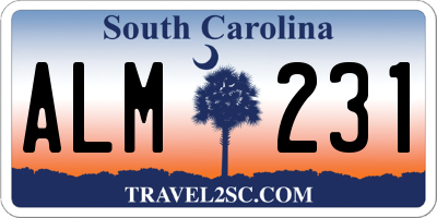 SC license plate ALM231