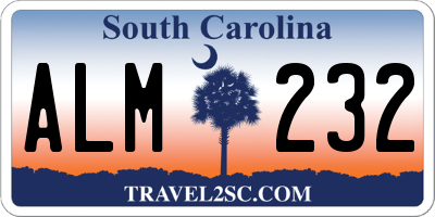 SC license plate ALM232