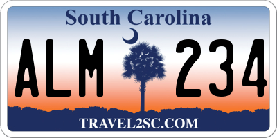SC license plate ALM234