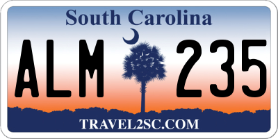 SC license plate ALM235