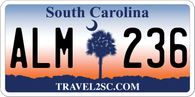 SC license plate ALM236