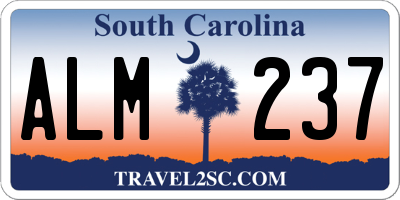 SC license plate ALM237