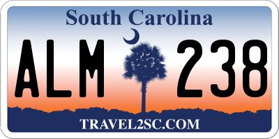 SC license plate ALM238