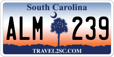 SC license plate ALM239