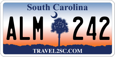 SC license plate ALM242