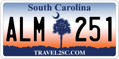 SC license plate ALM251